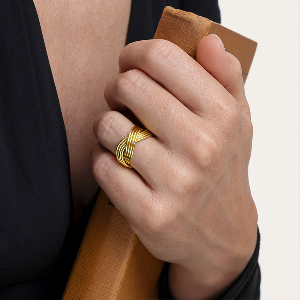 Anillo Fascia Multilinee Ondulate Non Solo Bella