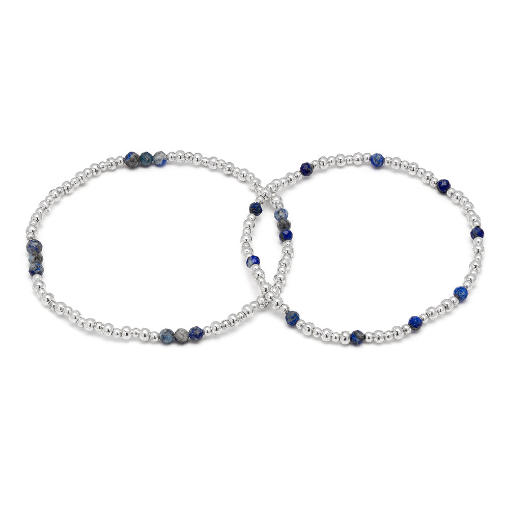 Set 2 brazaletes elásticos lapislazuli Non Solo Bella