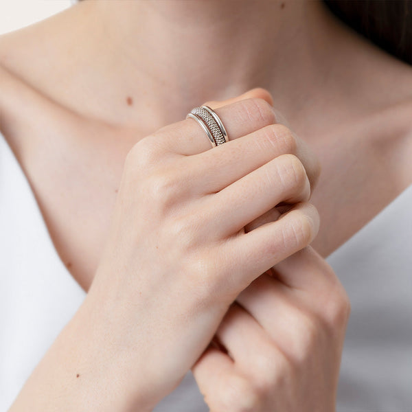 Anillo 2 Líneas Intreccio Non Solo Bella