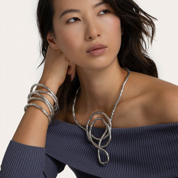 Brazalete/Collar Snake Pequeño Love Silver Non Solo Bella